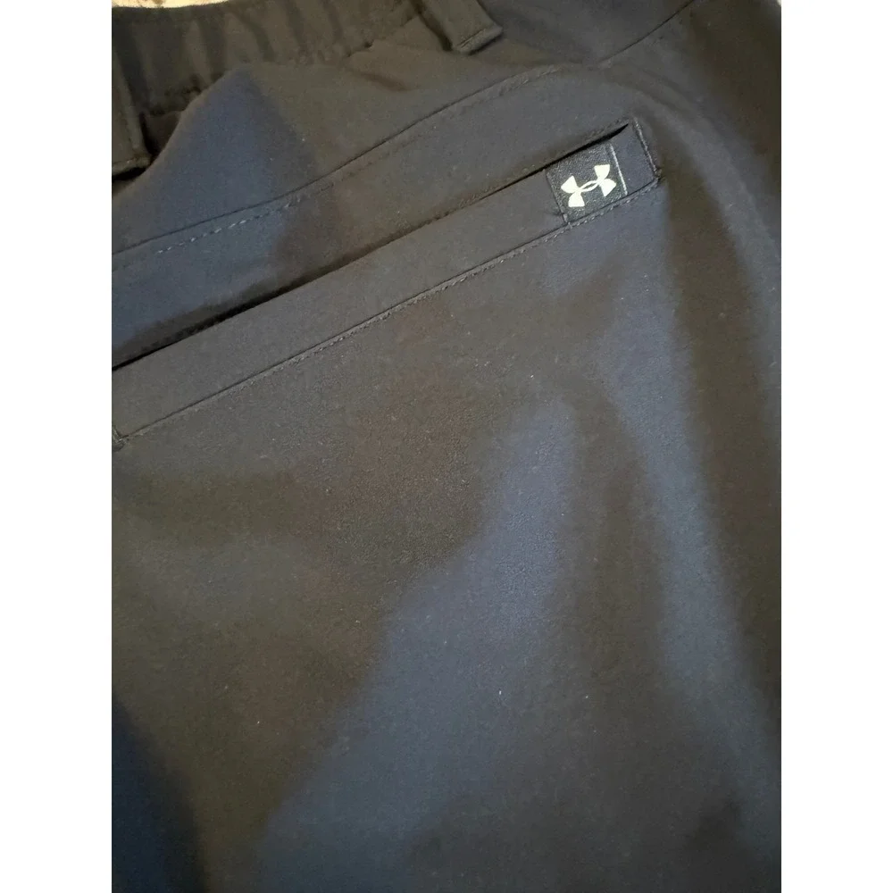 Under Armour Mens Golf Pants Black 40x32 Straight Leg Flat Front‎ Performance